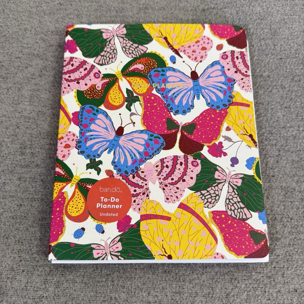 Ban.do To-do Planner Undated List Pages Schedule Wire Bound Butterfly Print